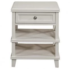 Bernadette 1-Drawer White Finish ( 26 in. H x 21 in. W x 19 in. D ) by HomeRoots