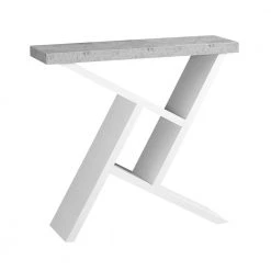 Jasmine 34 in. White, Grey, Particle Board, Hollow-Core Accent Table by HomeRoots