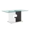 Charlie 36 in. Rectangle White/Grey Glass Top with Metal Frame (Seats-4) by HomeRoots