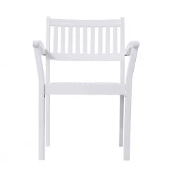 Amelia White Wood Arm Chair Set of 2 by HomeRoots -HomeRoots Sales white homeroots accent chairs 2000390006 c3 1000