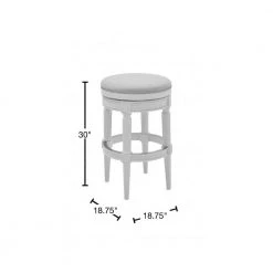 Julia 30 in. Backless Bar Stool with Canvas Material Seat in Wood Frame by HomeRoots -HomeRoots Sales white homeroots bar stools 2000380066 40 1000