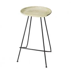 Amelia 31 in. H White Backless Metal/Wood Bar Height (28-33 in.) Bar Stool by HomeRoots