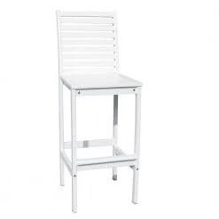 Julia 49 in. White High Back Wood Extra Tall 34-40 in. Bar Stool with Wood Seat by HomeRoots -HomeRoots Sales white homeroots bar stools 2000389987 31 1000
