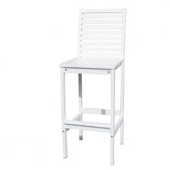 Julia 49 in. White High Back Wood Extra Tall 34-40 in. Bar Stool with Wood Seat by HomeRoots