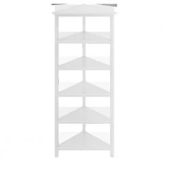 Amelia 74.75 in. White Wood 5-Shelf Accent Bookcase by HomeRoots