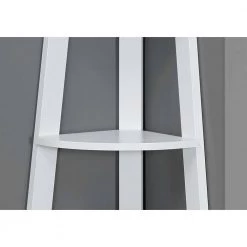 Jasmine 71.25 in.Particle Board White 5-Shelf Bookcase by HomeRoots -HomeRoots Sales white homeroots bookcases bookshelves 332852 4f 1000