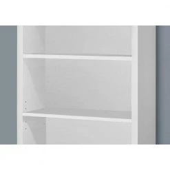 Jasmine 47.5 in.White Particle Board 4-Shelf Bookcase by HomeRoots -HomeRoots Sales white homeroots bookcases bookshelves 333357 4f 1000