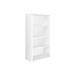Jasmine 47.5 in.White Particle Board 4-Shelf Bookcase by HomeRoots