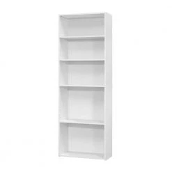 11.75" x 24.75" x 71.25" White 5 Shelves Bookcase by HomeRoots -HomeRoots Sales white homeroots bookcases bookshelves 355727 44 1000