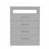 Jordan 4-Drawer White Chest of Drawers 43.2 in. H x 31.4 in. W x 14.7 in. D by HomeRoots