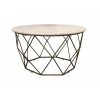 Danielle 32 in. White 18 in. Round Metal Coffee Table by HomeRoots