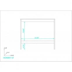 Amelia 35.43 in. Rectangular White MDF Computer Desk by HomeRoots -HomeRoots Sales white homeroots computer desks 2000389025 31 1000