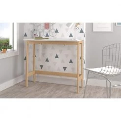 Amelia 35.43 in. Rectangular White MDF Computer Desk by HomeRoots -HomeRoots Sales white homeroots computer desks 2000389025 40 1000