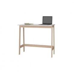Amelia 35.43 in. Rectangular White MDF Computer Desk by HomeRoots -HomeRoots Sales white homeroots computer desks 2000389025 c3 1000