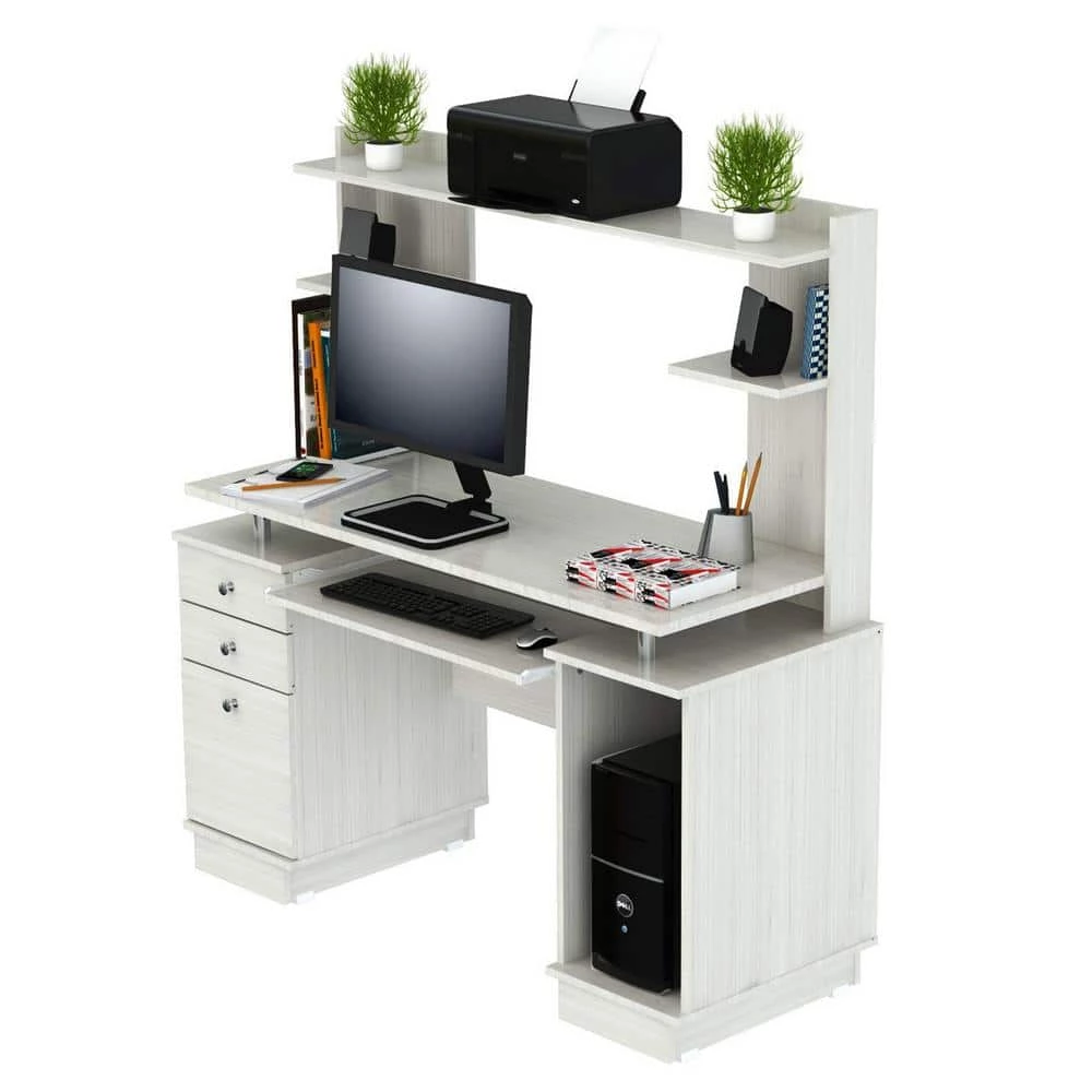 Charlie 48.39 in. H Rectangle White Wood Computer Desk by HomeRoots 5 Charlie 48.39 in. H Rectangle White Wood Computer Desk by HomeRoots - Image 5
