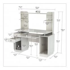 Charlie 48.39 in. H Rectangle White Wood Computer Desk by HomeRoots 8 Charlie 48.39 in. H Rectangle White Wood Computer Desk by HomeRoots -HomeRoots Sales white homeroots computer desks 249812 c3 1000