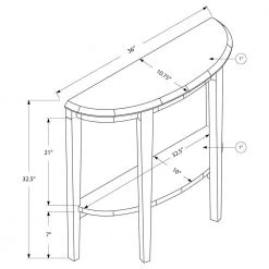 Jasmine 36 in. White Standard Half-Circle Wood Console Table with Shelves by HomeRoots -HomeRoots Sales white homeroots console tables 332816 4f 1000
