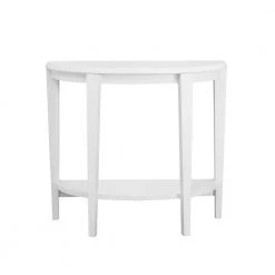 Jasmine 36 in. White Standard Half-Circle Wood Console Table with Shelves by HomeRoots