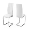 Jasmine White Leather Look Chrome Metal and Foam Dining Chair (2-Piece) by HomeRoots
