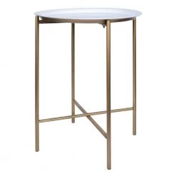 Victoria 15.75 in White Wood End Side Table by HomeRoots