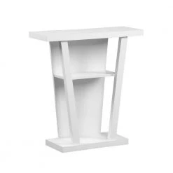 Jasmine 33.75 in. White Particle Board, MDF Accent Table with a Hollow Core by HomeRoots