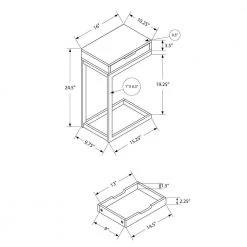 Jasmine 24.5 in. White Metal With A Drawer Accent Table by HomeRoots -HomeRoots Sales white homeroots end side tables 366065 4f 1000