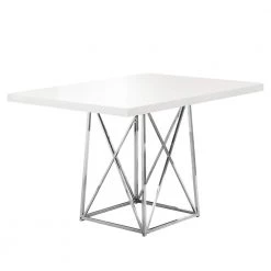 Jasmine White Metal Dining Table for (Seats of 4) by HomeRoots