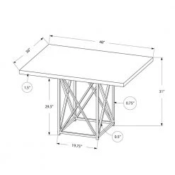 Jasmine White Metal Dining Table for (Seats of 4) by HomeRoots -HomeRoots Sales white homeroots kitchen dining tables 332584 c3 1000