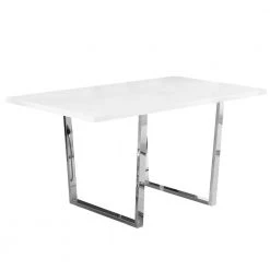 Jasmine White Metal Dining Table for (Seats of 4) by HomeRoots