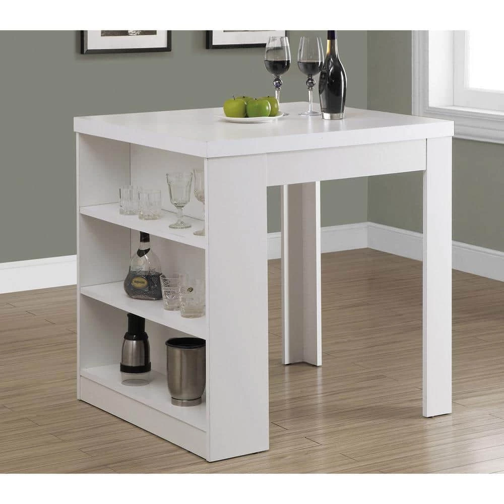 Jasmine White Wood Dining Table for (Seats of 4) by HomeRoots 4 Jasmine White Wood Dining Table for (Seats of 4) by HomeRoots - Image 4