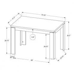 48" X 32" X 30.5 " Classic White Dining Table (Seats of 4) by HomeRoots -HomeRoots Sales white homeroots kitchen dining tables 366053 c3 1000