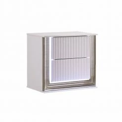 Bernadette 2-Drawer White ( 25 in. H x 17 in. W x 27 in. D ) by HomeRoots -HomeRoots Sales white homeroots nightstands 2000393237 c3 1000