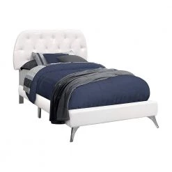Jasmine 45.25 in. White Twin Absolute Relaxation Day Bed by HomeRoots -HomeRoots Sales white homeroots panel beds 333330 44 1000