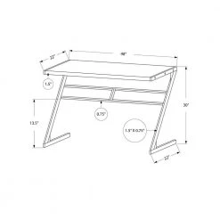 48 in. Rectangular White/Silver Writing Desk with Open Storage by HomeRoots 8 48 in. Rectangular White/Silver Writing Desk with Open Storage by HomeRoots -HomeRoots Sales white silver homeroots writing desks 333492 4f 1000